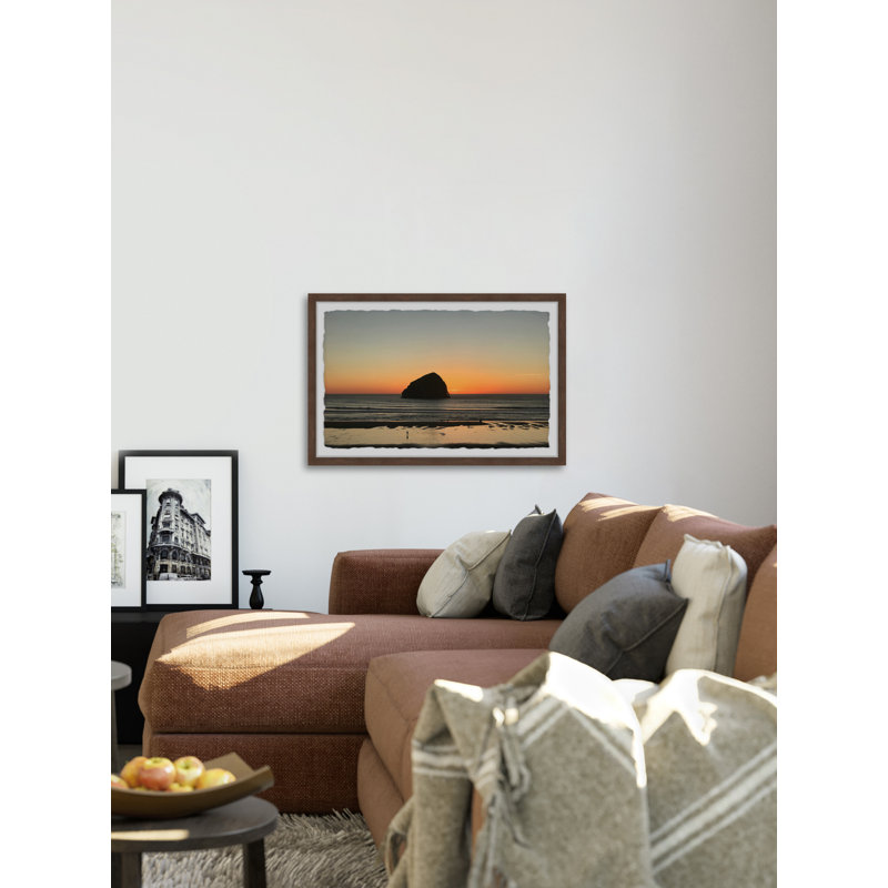 Dawn Behind The Rock - Single Picture Frame Print, 38cm H x 45cm W x 3.81cm D