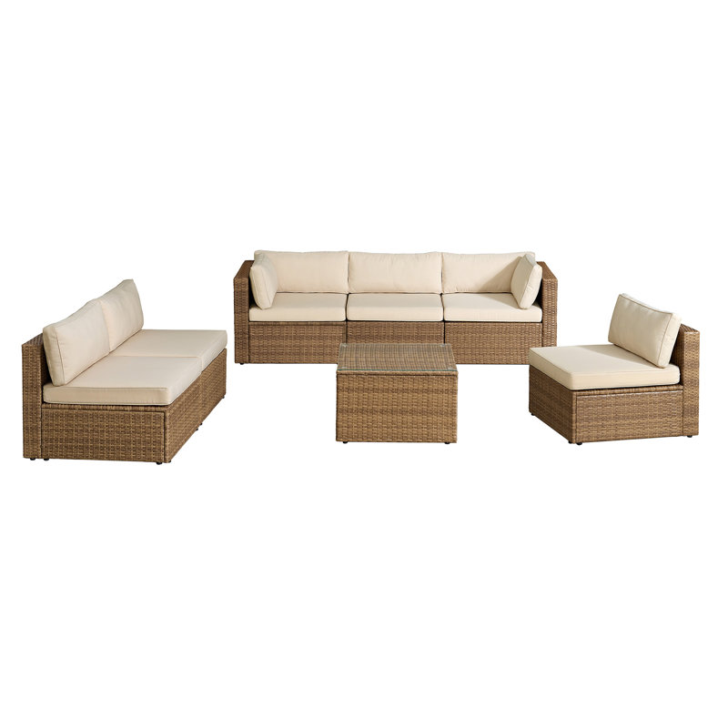 Furniture Ensemble de mobilier d'extérieur modulaire d'extérieur 7 pièces Montara