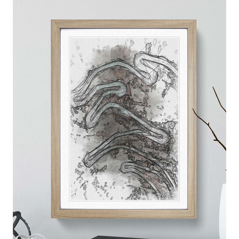 Maloja Pass in Switzerland in Abstract - Picture Frame Graphic Art Print, Oak, 60cm H x 40cm W x 2cm D