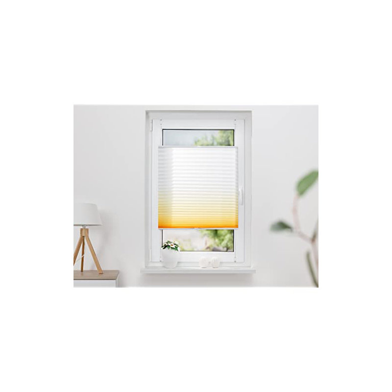 pleated blind "colour gradient", Symple Stuff, light protection, without drilling, tensioned, Yellow, 130 cm L x 30 cm W
