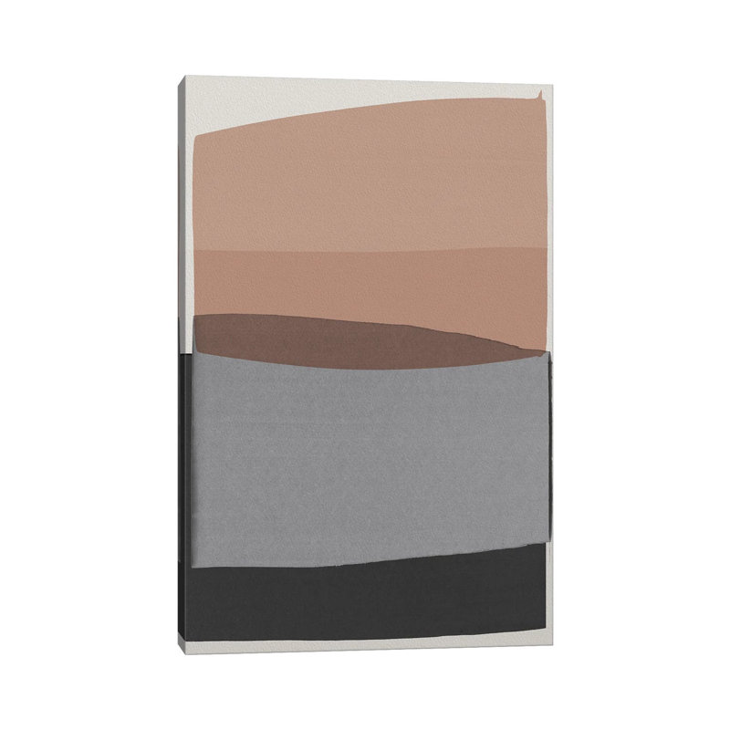 Modern Grey And Pink by Orara Studio - Floater Frame Rectangle Print on Canvas, Wrapped Canvas