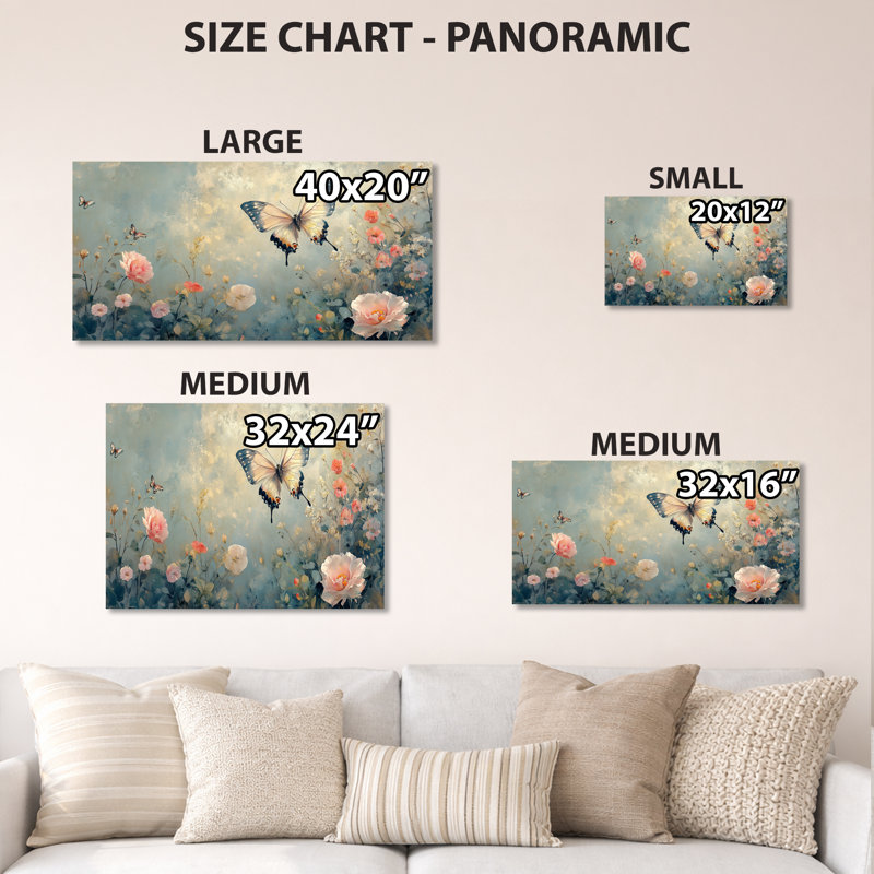 Boho Large Wall Art - Butterfly Gardens, Nature, reproduction métallique, L 40 po x H 20 po