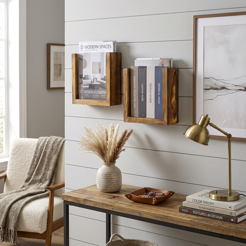 2-Piece Wall Mounted Magazine Holder
