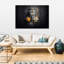 Gray Buddha And Flowers - Wrapped Canvas Print-2081206574