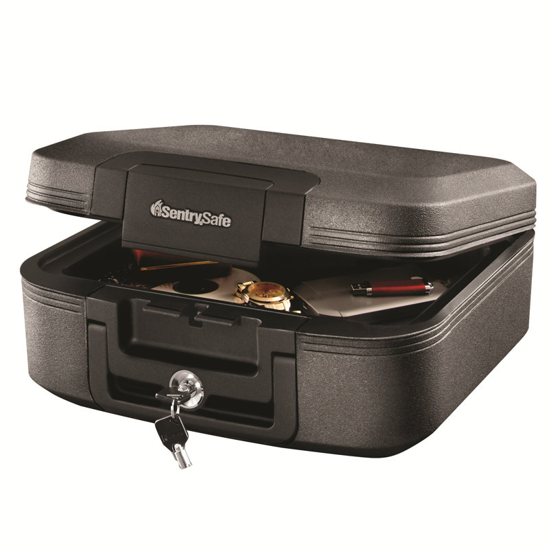 Sentry Safe Black Waterproof Fire-Resistant Chest with Key Lock
