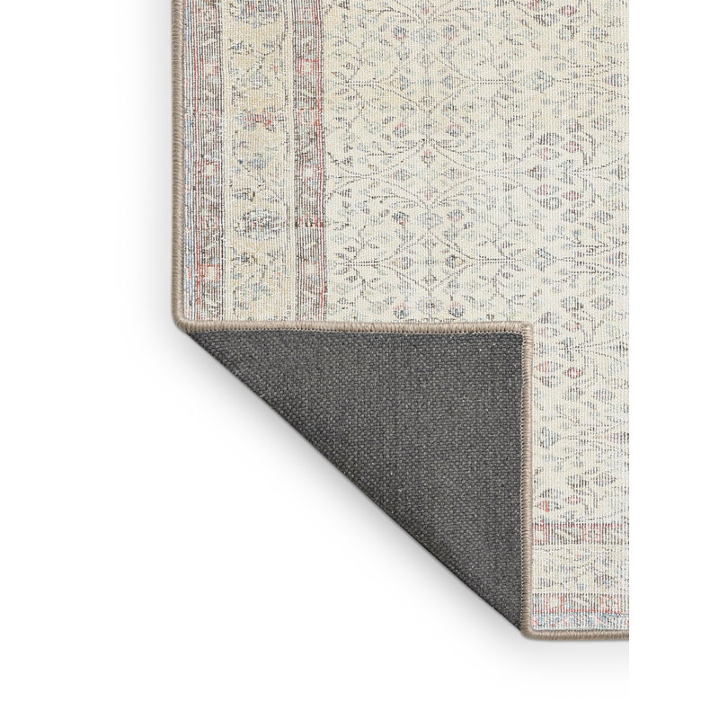 Tapis oriental en laine crème / gris Perrin, Rectangle 5 pi x 8 pi