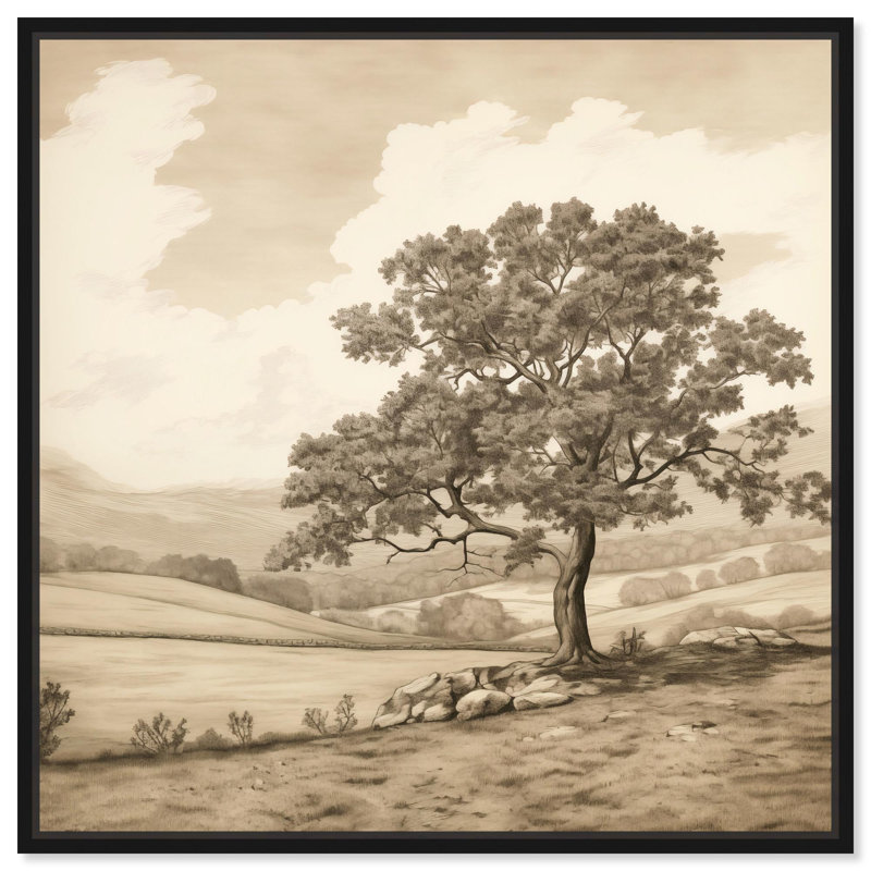 Forêts de l'Antiquité sur toile, paysages rétro par Art Remedy, H 25 po x l 25 po x P 1,8 po, Cadre flottant noir