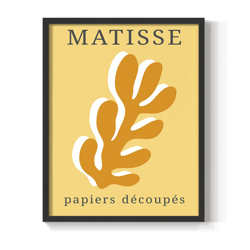 Matisse CCCLIX Framed Print - Solid Wood, 20" H x 16" W, Black