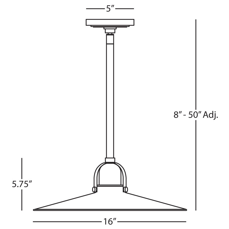 Arial 1 - Light Pendant, Warm Brass