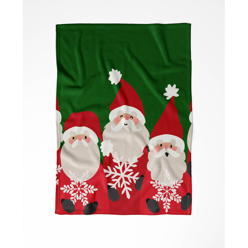 Jeté en velours de père Noël et flocons de neige Holiday, L 60 po x l 50 po, Vert
