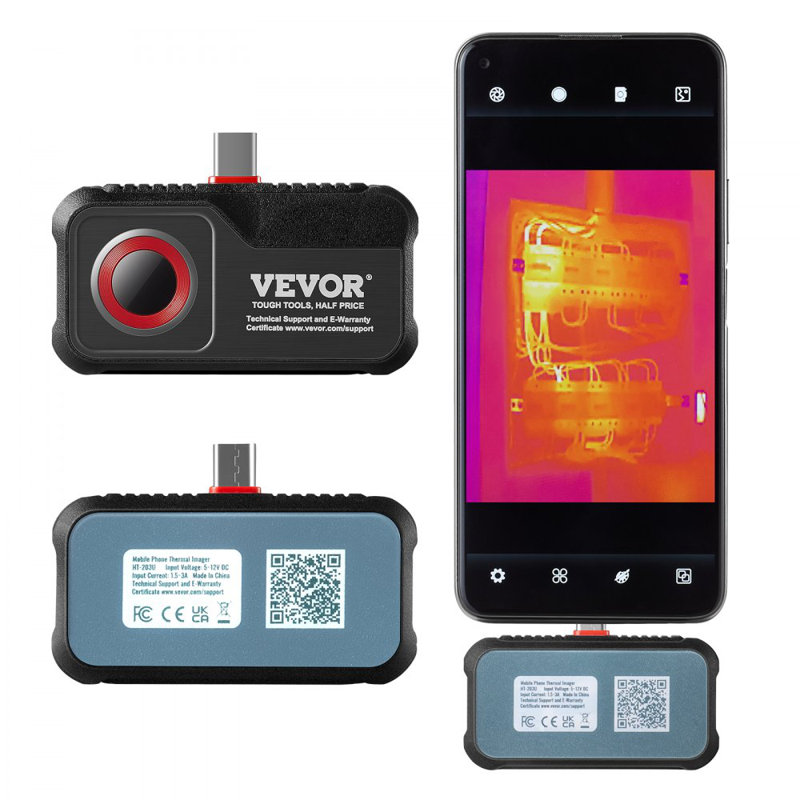 Thermal Imaging Camera for Android, 256 x 192 IR Resolution Infrared Thermal Imager with Visual Camera, 25Hz Refresh Rate Thermal Camera for Smartphone/Tablet, -4-1022°F Temperature Range, IP54