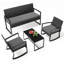 Ensemble de conversation de patio en osier pour 4 personnes - Causeuse, chaises berçantes et table basse avec coussins-1579023472-1579023473