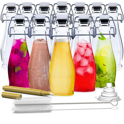 8.5 oz Teardrop Swing Top Glass Bottle Set (Pack of 12)