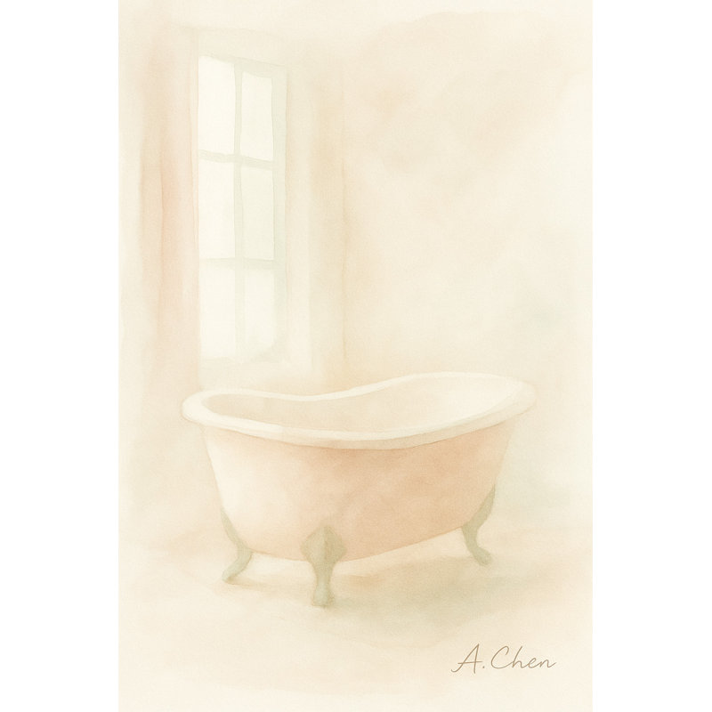 Art mural sur toile Blush Serenity - Minimalist Bathaign, H 24 po x l 16 po