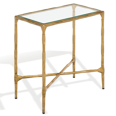 Isabellina Metal and Glass Accent Table