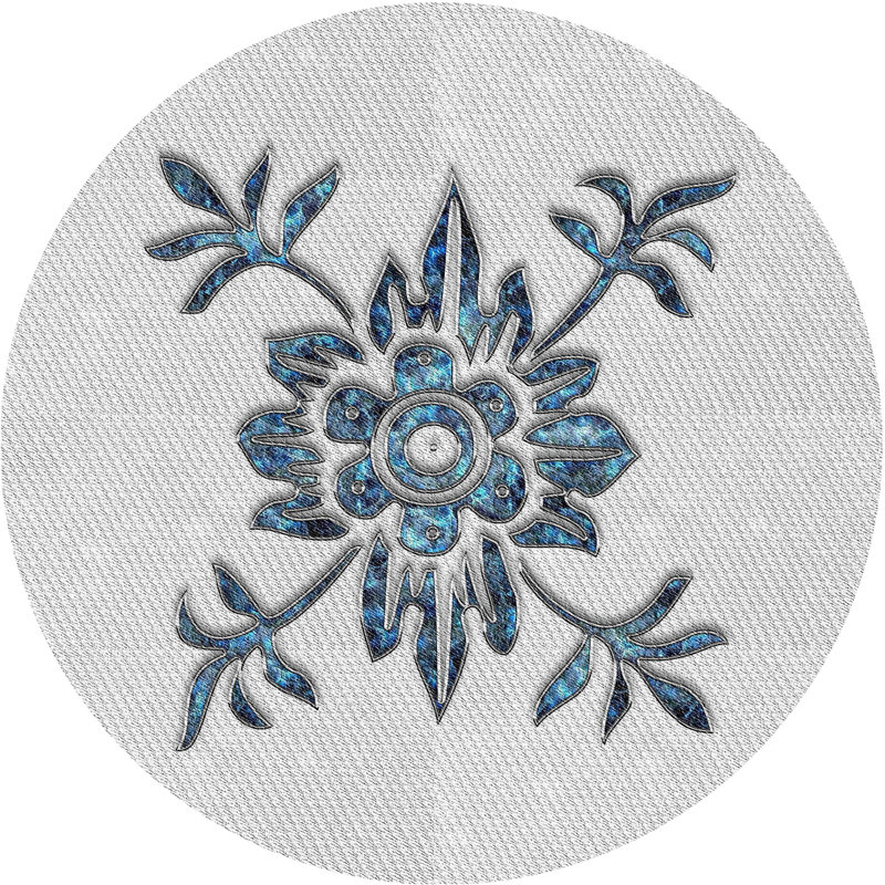 Floral Indoor Rug, Round 4'
