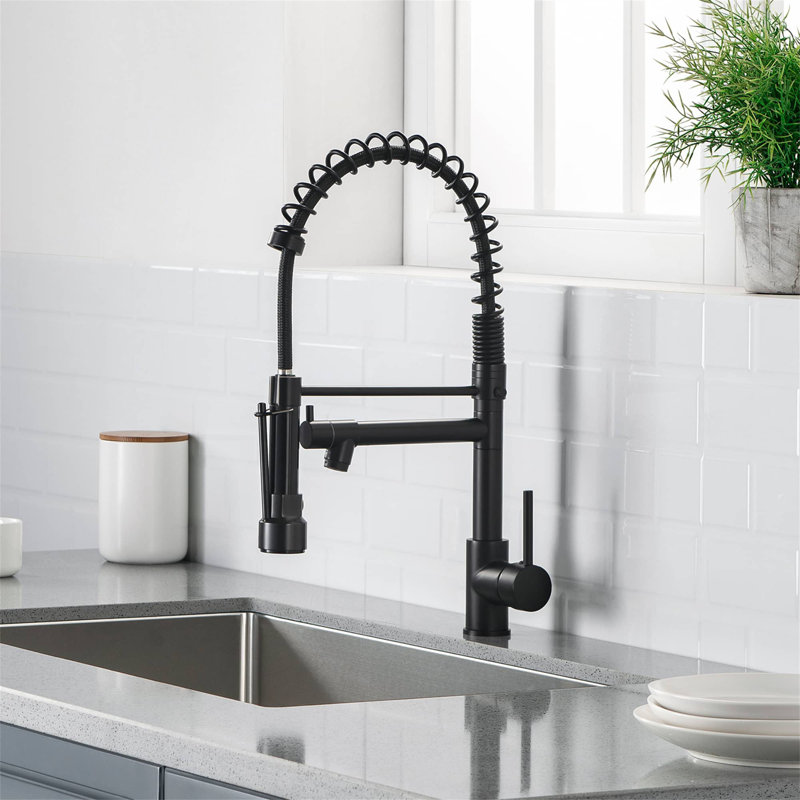 AWZTOO Pull Down Kitchen Faucet, Matte Black