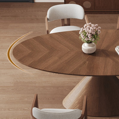 Solid wood multi-layer board dining table set