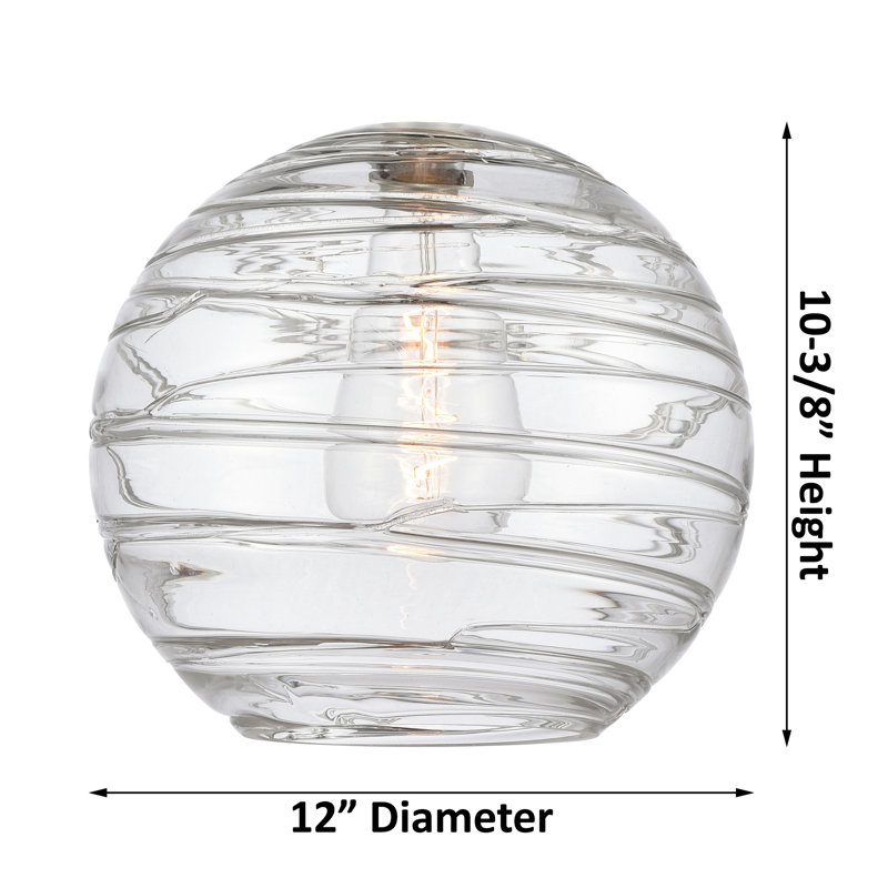 Athens Deco Swirl 12" Mini Pendant in Polished Chrome