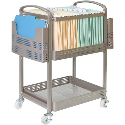 13.2'' H x 23.4'' W File Cart with Wheels
