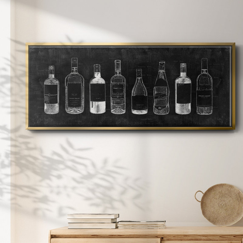 Cave à vin - Toile avec cadre, H 20 po x l 50 po