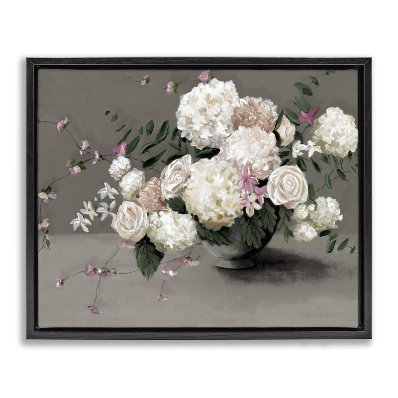 Cadre flottant Timeless Blooms, design par Hannah Dawson, Cadre flottant noir de jais, H 17 po x l 21 po