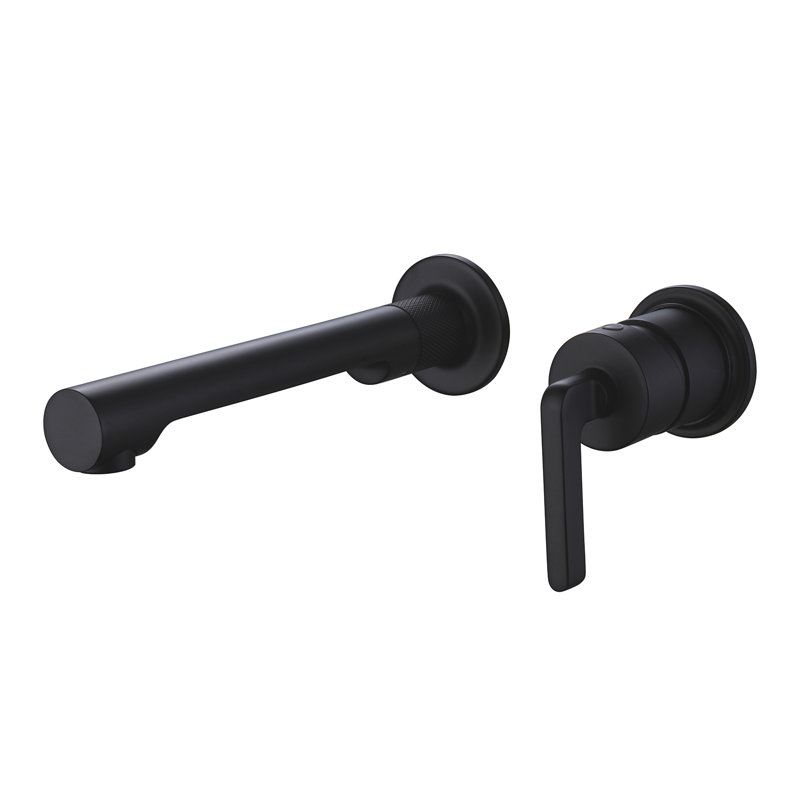 Robinet de salle de bain 2 trous à poignée simple, Noir mat