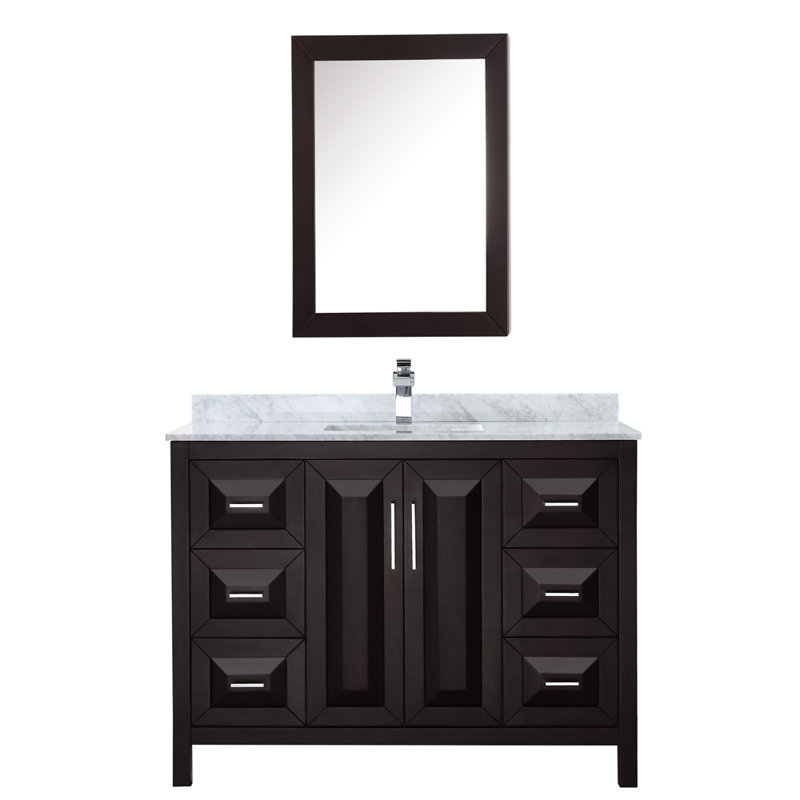 Daria 48'' W Vanity, White, Carrara Cultured Marble, Polished Chrome