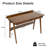 47" Mid Century Modern Solid Wood Writing Desk with 2 Drawers and Storage Shelf, Home Office Computer Desk for Small Spaces with Side Hooks, Walnut Finish