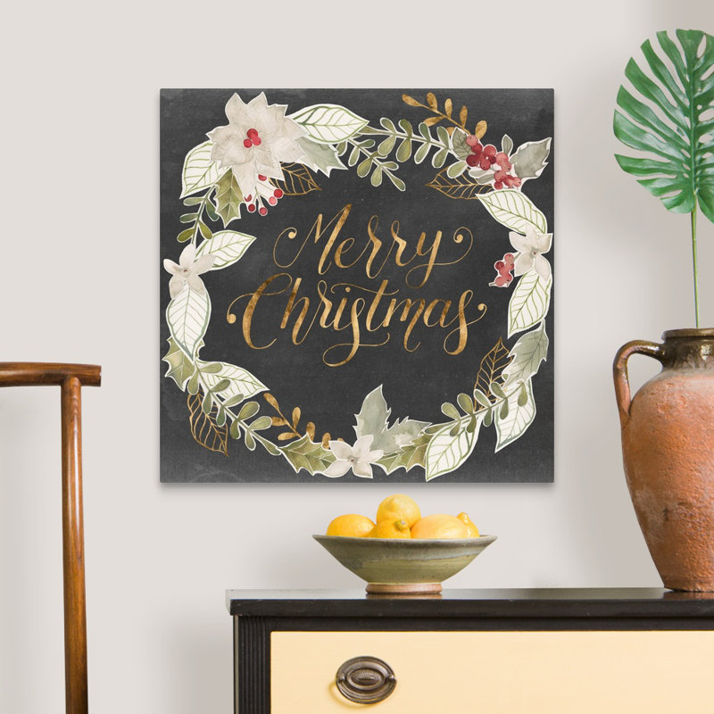 « Christmas » I par Grace Popp-impression d’art textuel sur toile, H 24 po x l 24 po x P 1,25 po, Toile tendue