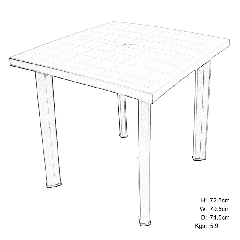 Rapino Square Garden Table, Green
