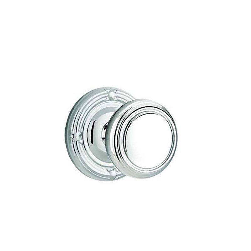 Ensemble de faux boutons Emtek avec ruban et roseau et bouton Norwich, Chrome poli