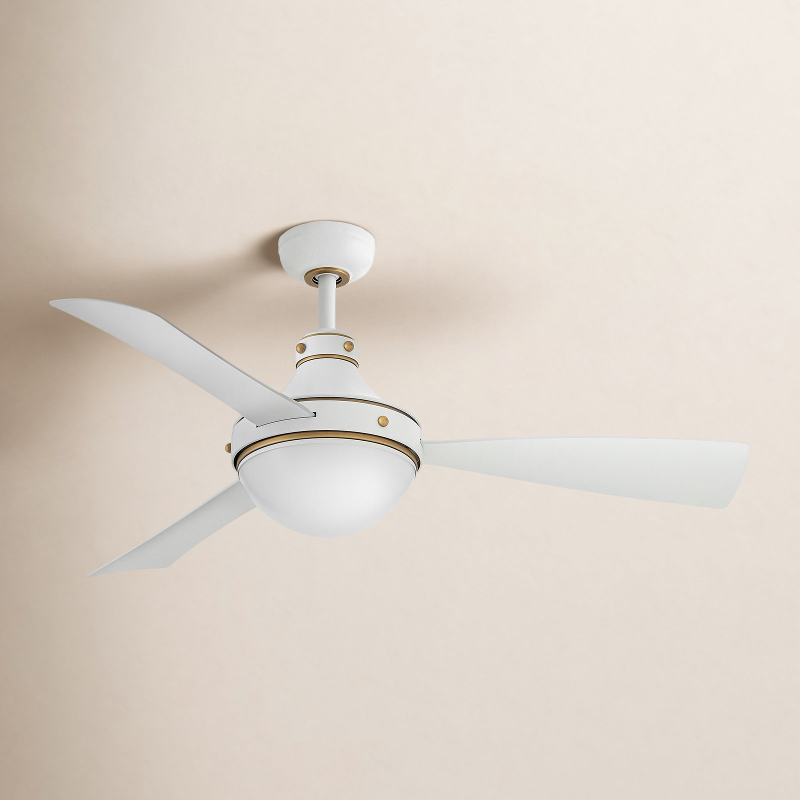 Burghard 50'' 3 Blade Ceiling Fan with LED Light Kit, Matte White