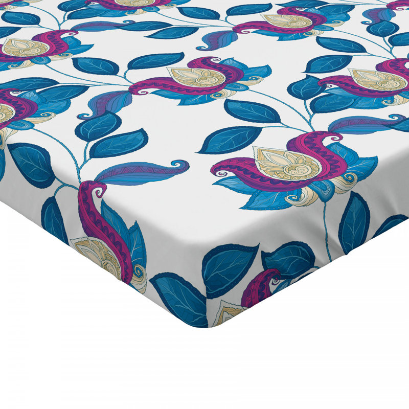 Microfiber Floral Fitted Sheet, Full Fitted Sheet