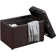 Saribel 22.75" Wide Faux Leather Rectangle Ottoman with Reversible Tray