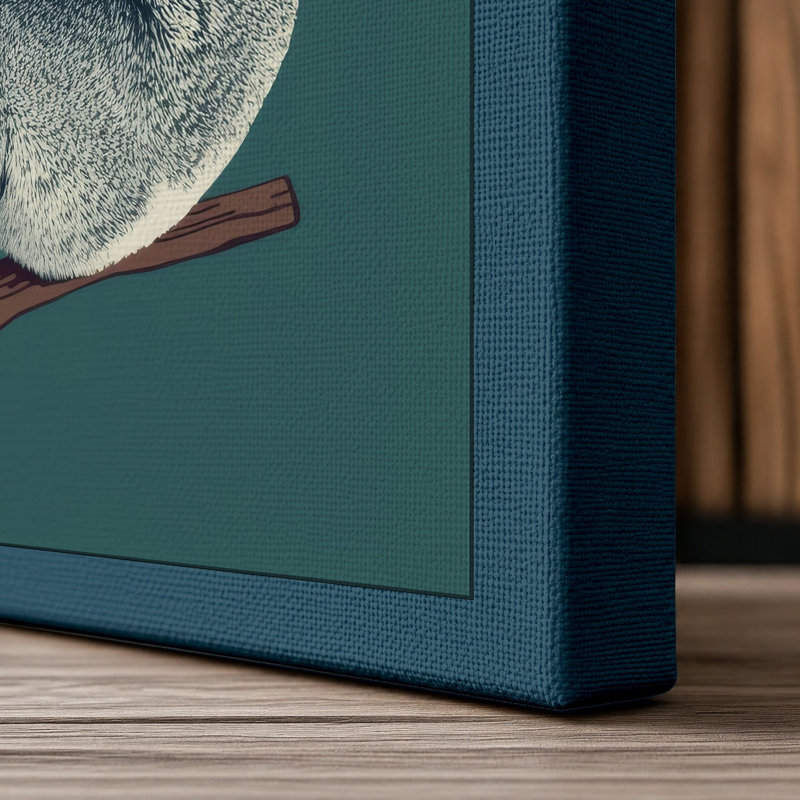 Koala on Branch Modern - Wrapped Canvas, 36x24 - 91.4 x 61.0 cm, Teal Border