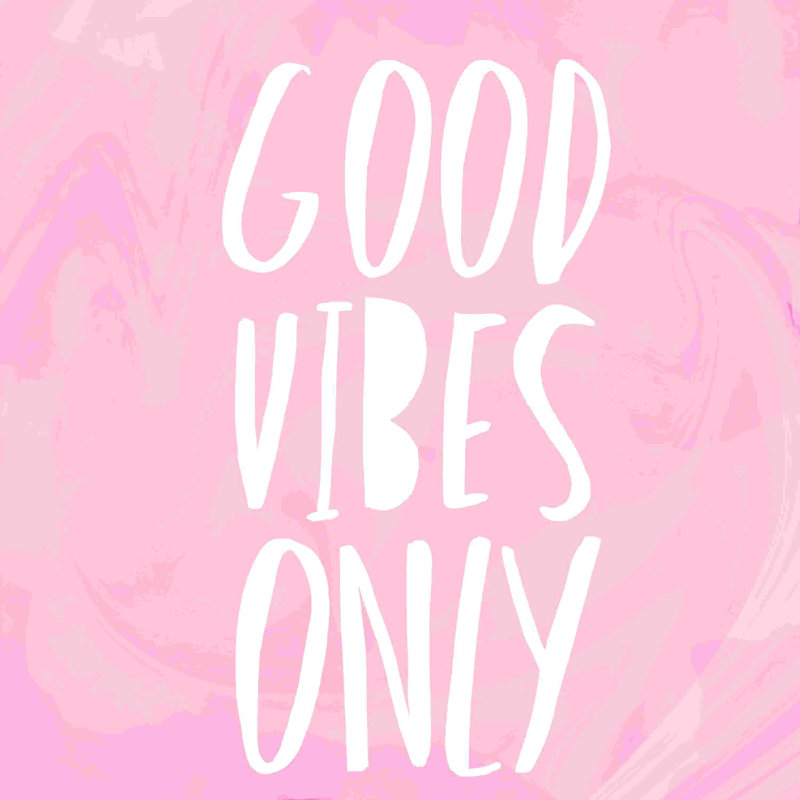 Effet de lampe rose avec tourbillon rose Good Vibes Only 2, L 12 po x H 12 po