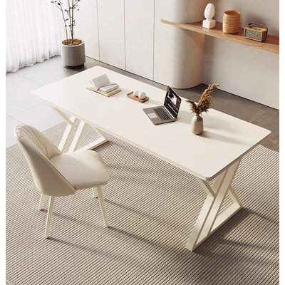 Luxury Cream-Style Sintered Stone Tabletop Office Desk