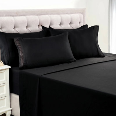 Cooling Bamboo Sheets Set 4 Piece Soft Breathable Bedding Set with 16 Inches Deep Pocket Hotel Quality for Hot Sleepers