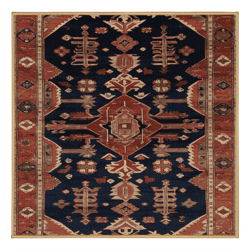 Tapis brun lavable à la machine, Carré 6 pi