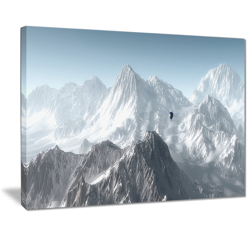 «Hot Air Balloon Flying», reproduction de photo sur toile, H 30 po x l 40 po x P 1 po, Toile tendue