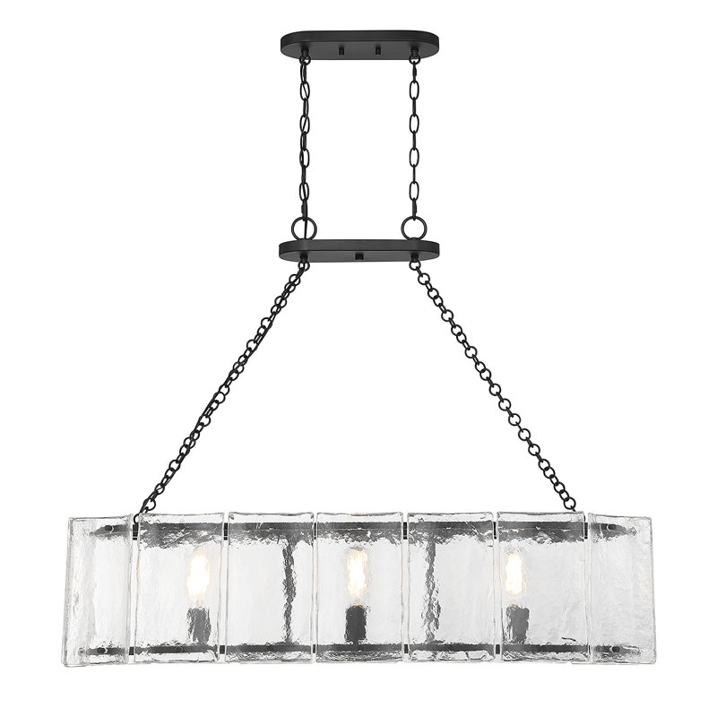 Lustre linéaire à 3 lumières Genry en noir mat, Noir mat