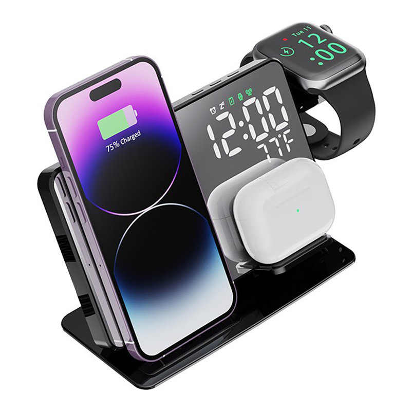 Station de charge sans fil: support de chargeur 6 en 1 compatible avec plusieurs appareils