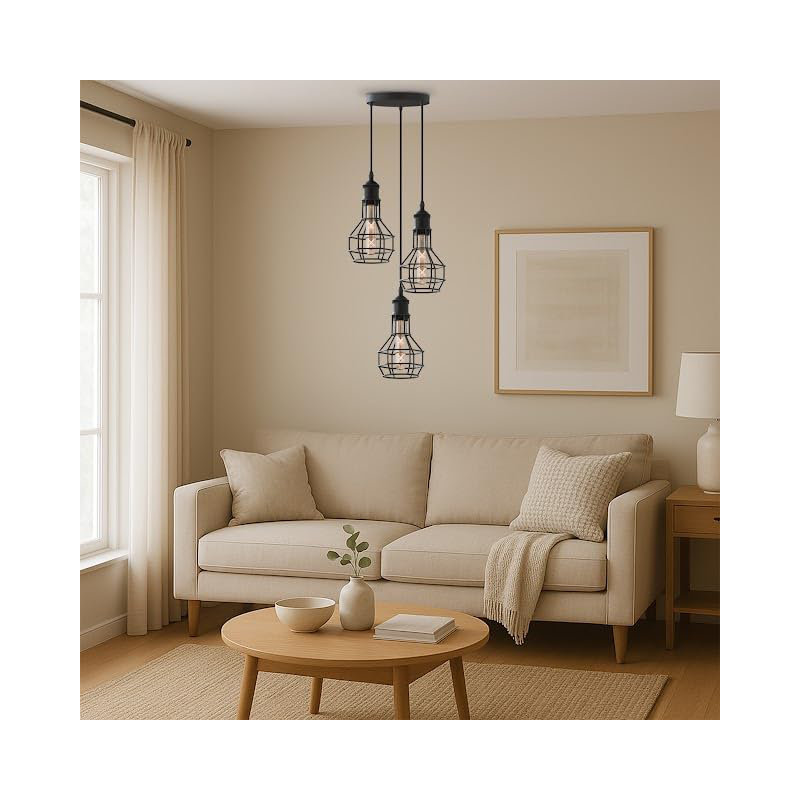 3 - Light White Geometric Pendant, Yes