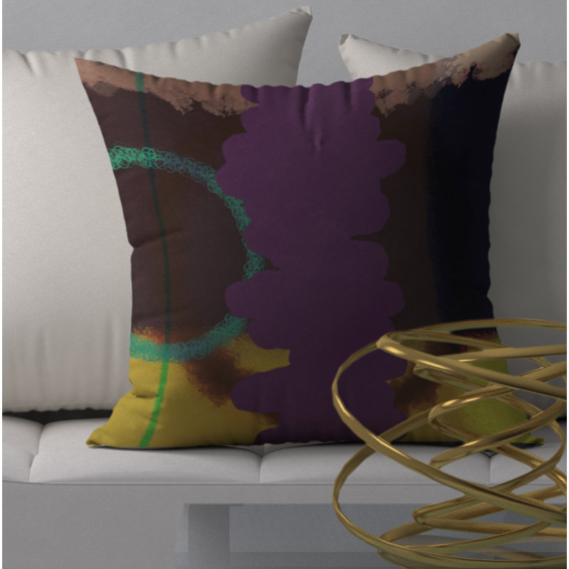 Abstract Reversible Throw Pillow, 20" H x 20" W