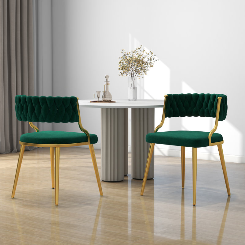 Christal Upholstery Dining Chair, Dark Green
