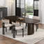 Table de cuisine ovale en bois H 30 po x P 33,5 po avec double caisson en rotin-366746089-366746092
