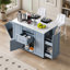 Îlot de cuisine K&K 50,7 po avec rangement, poubelle inclinable et organisateur coulissant, îlot de cuisine mobile sur 5 roues avec abattant, 2 tiroirs, 1 porte pour cuisine ou salle à manger.-313686822
