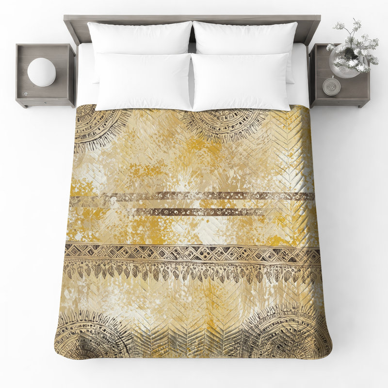 Couvre-lit matelassé à motif tribal Mandala toutes tailles, Queen