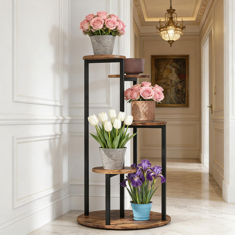 Sturdy Corner Flower Shelf,4-Tier Display Stand,Plants Holder